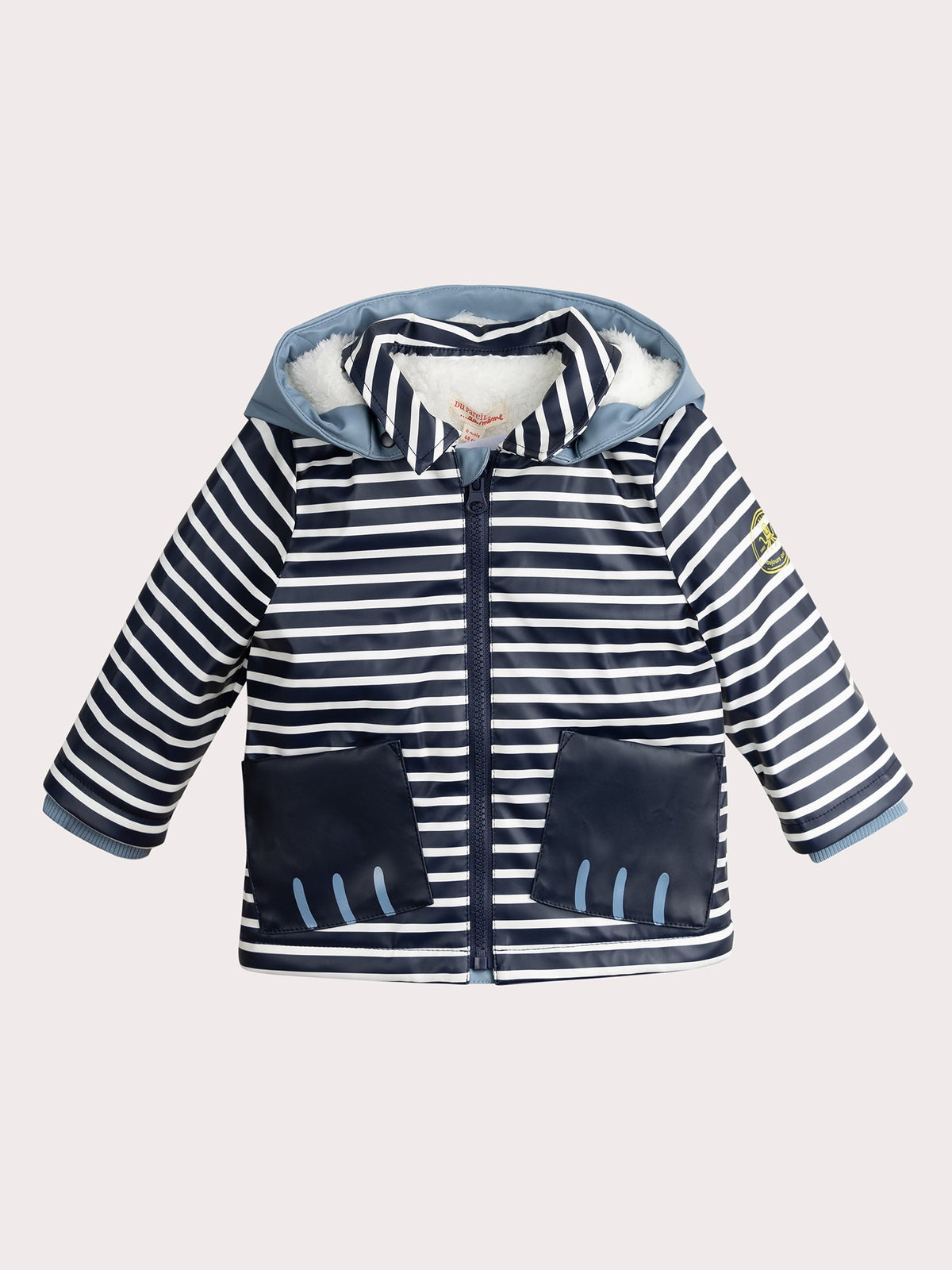 Imperméable marinière à capuche amovible pour bébé garçon - 1