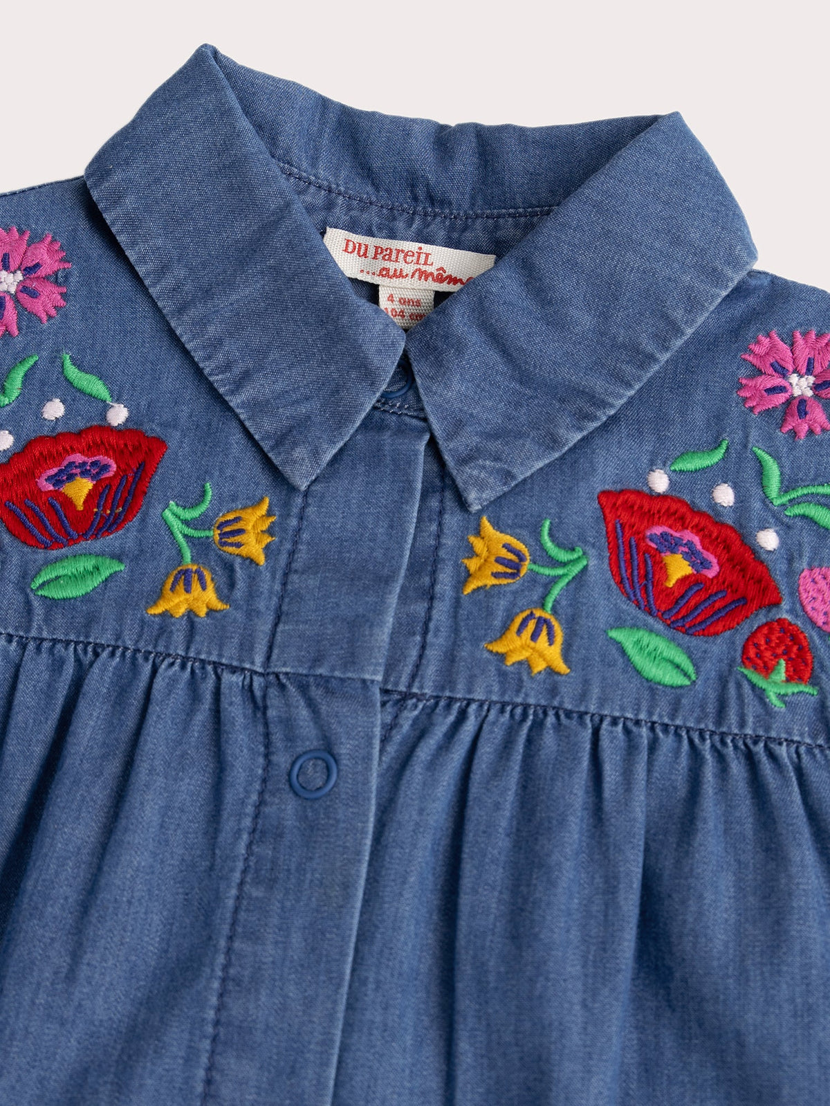 Robe en jean à broderie florale - 2
