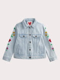 Veste en jean brodée - 1