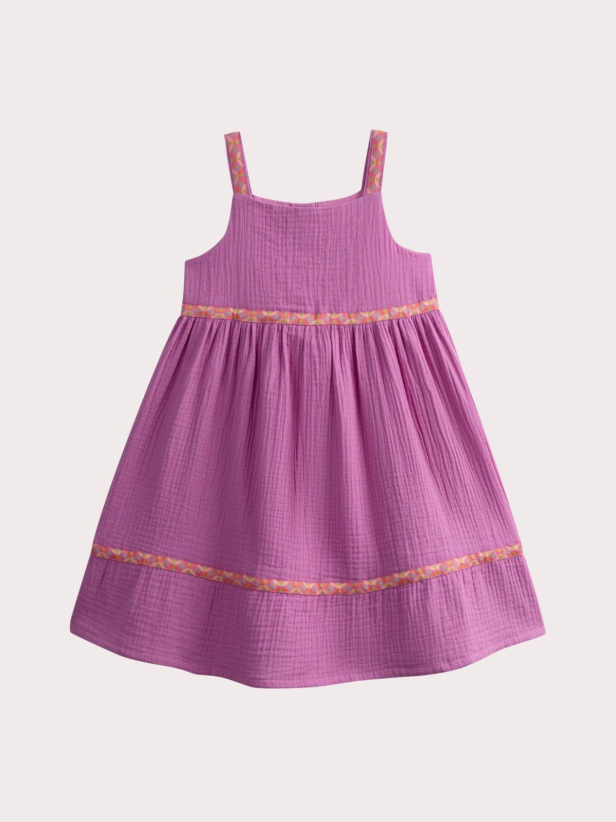 Robe violette à bretelles contrastées - 1
