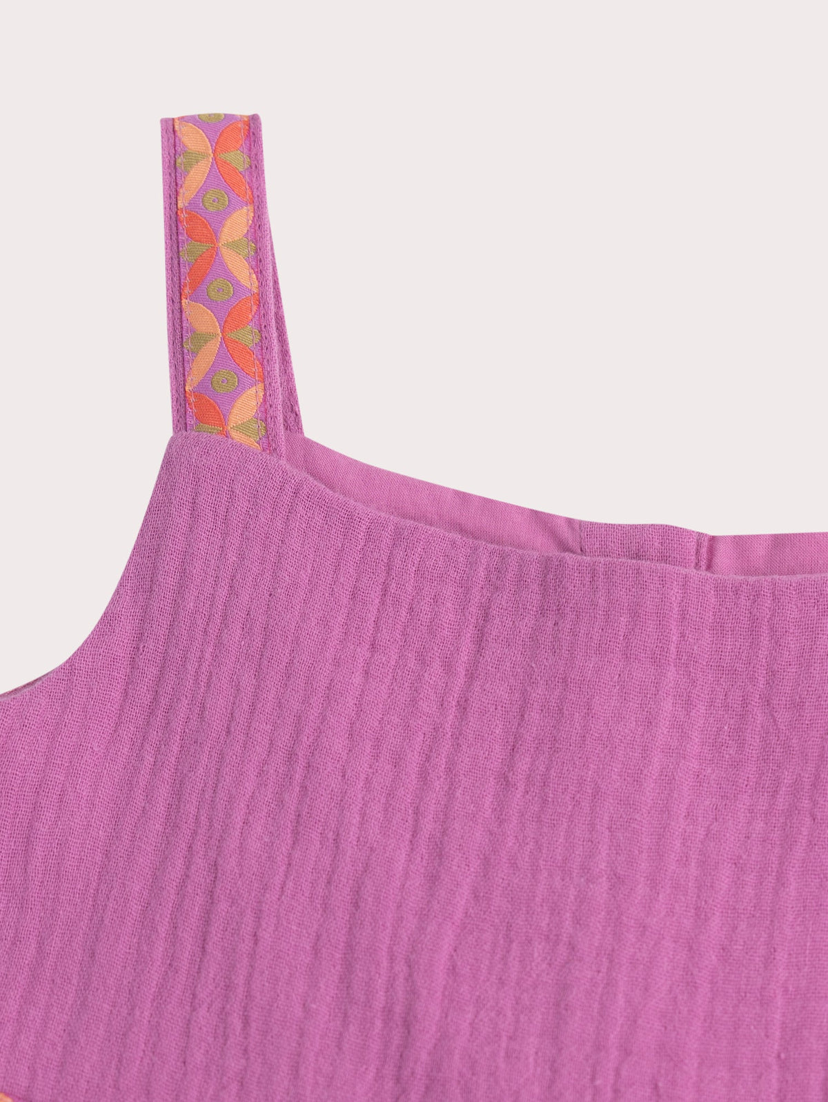Robe violette à bretelles contrastées - 2