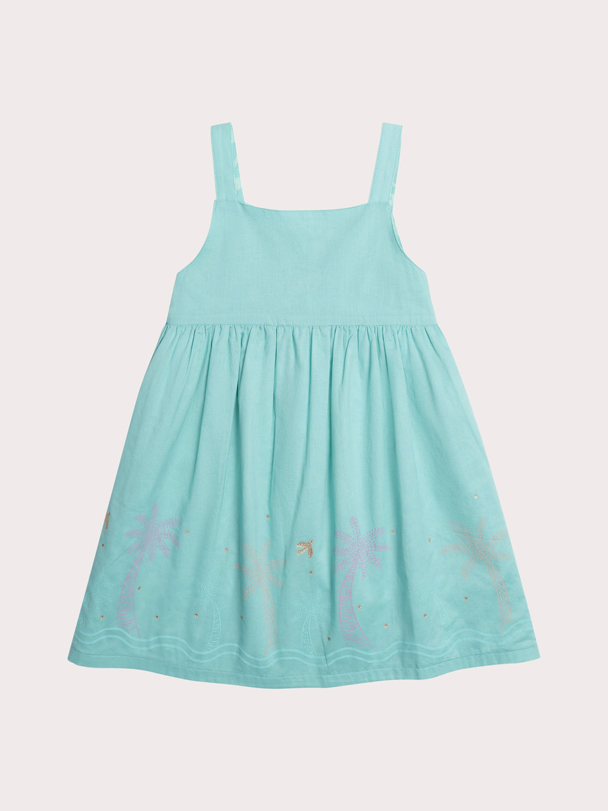 Robe bleu réversible à bretelles fines - 1