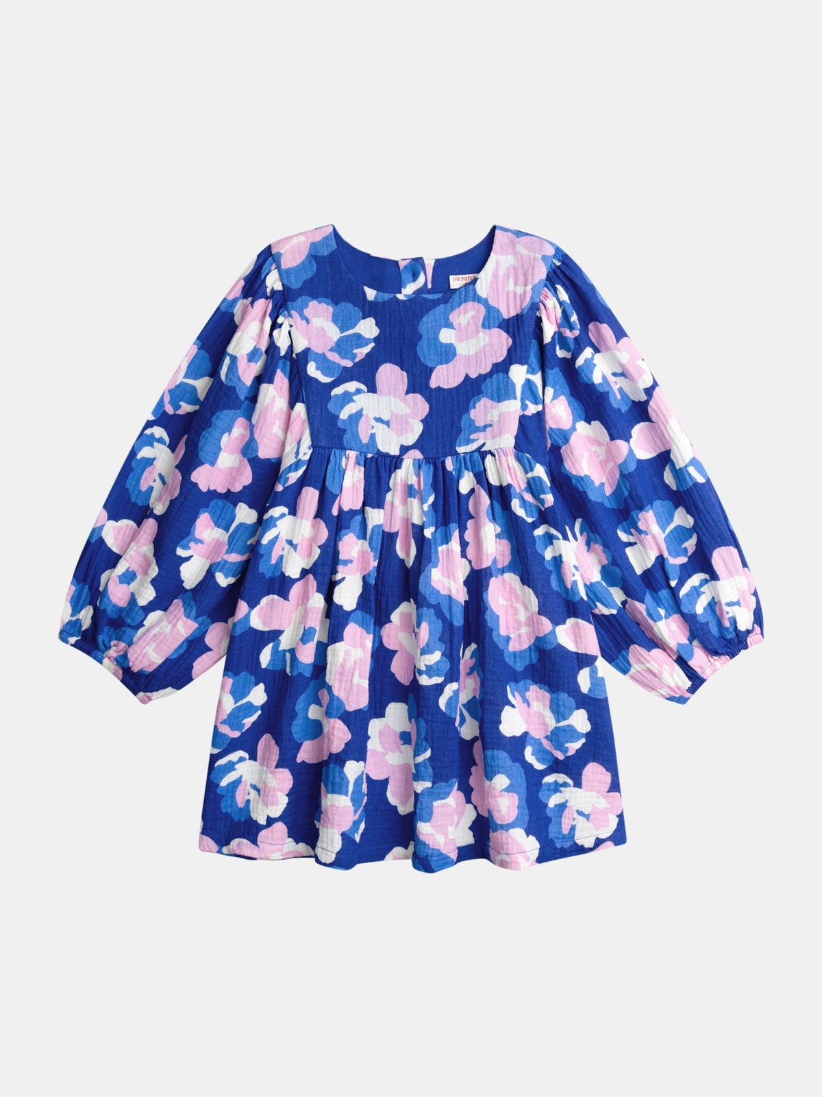 Robe bleue imprimé floral pour fille - 1