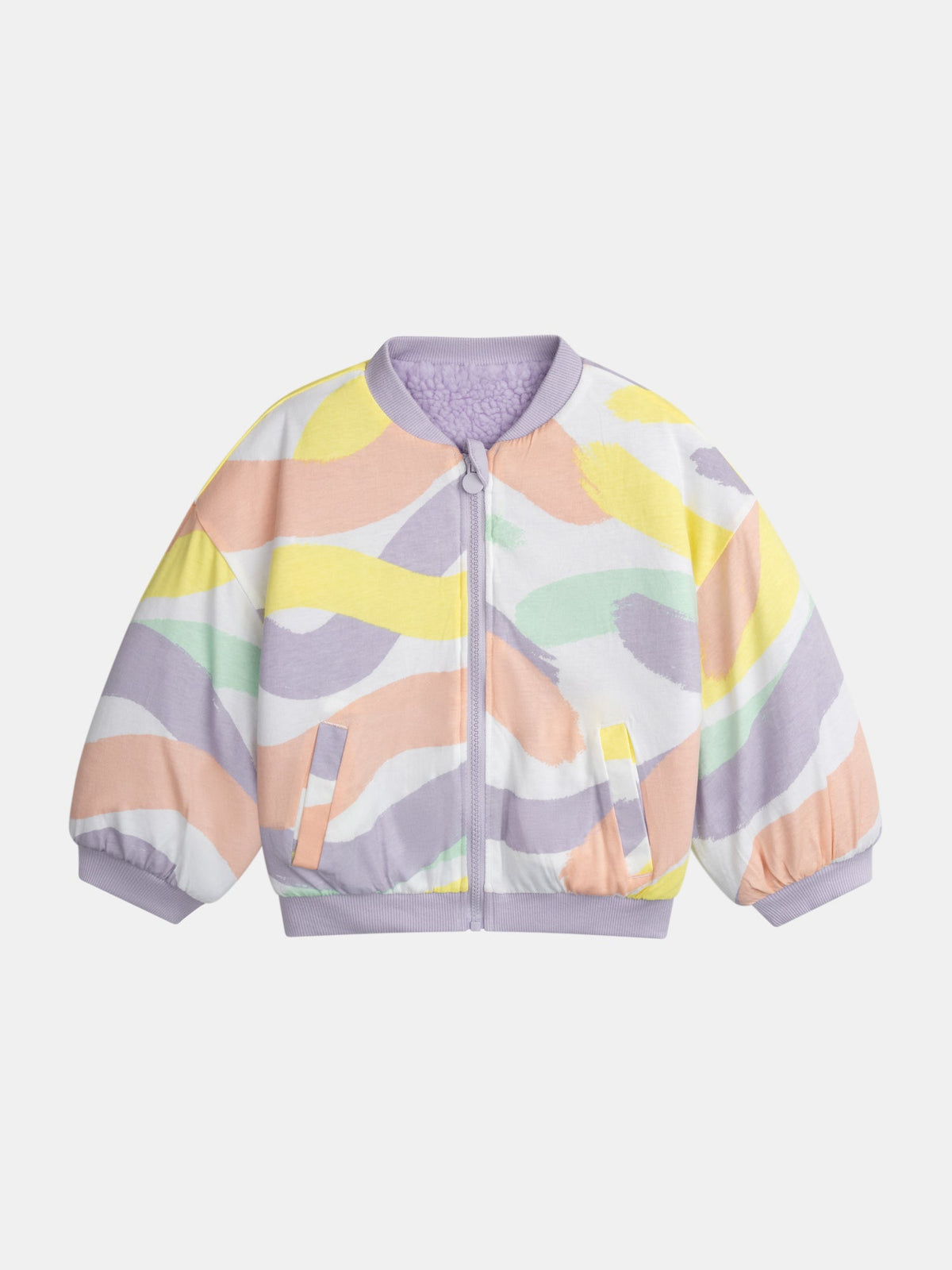 Veste réversible violette pour fille - 1