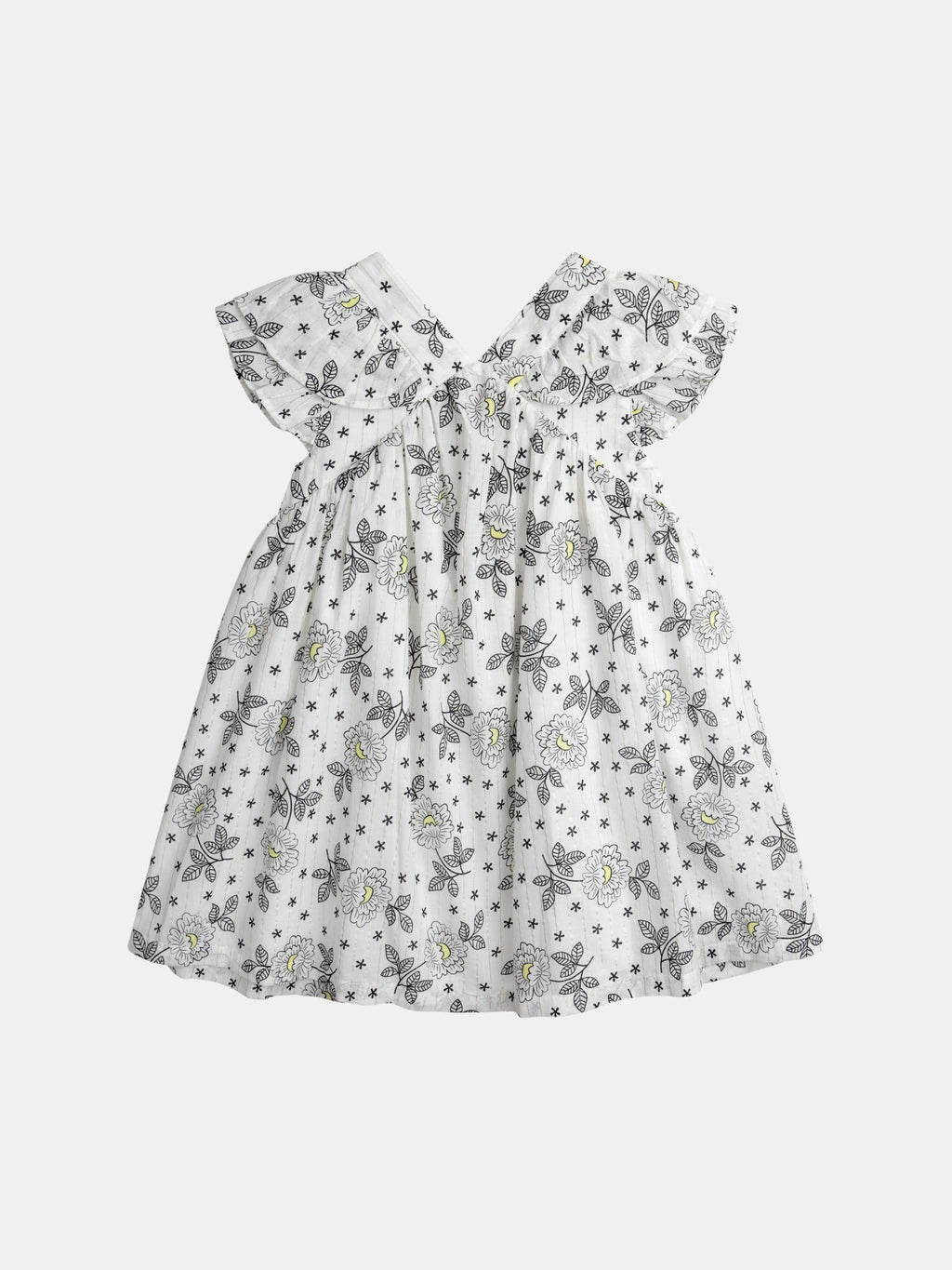 Robe écrue imprimé floral pour fille - 1