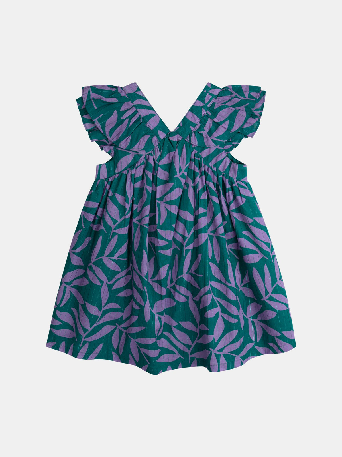 Robe verte à imprimé floral pour fille - 1
