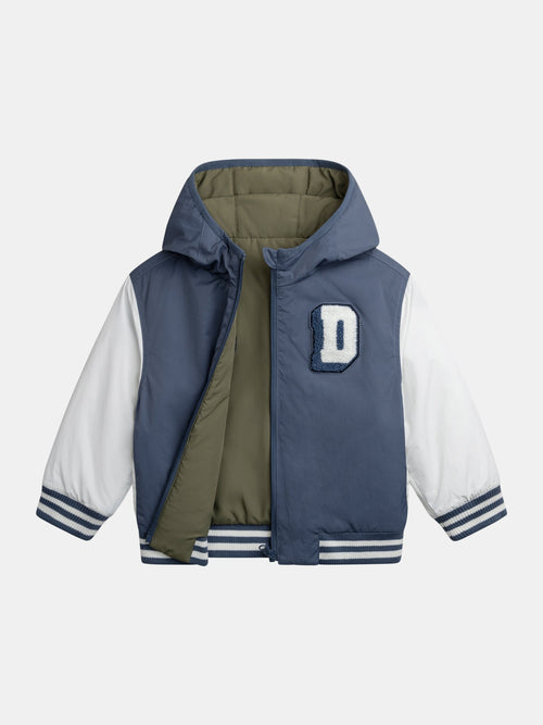 Blouson réversible bleu et vert pour garçon - 1