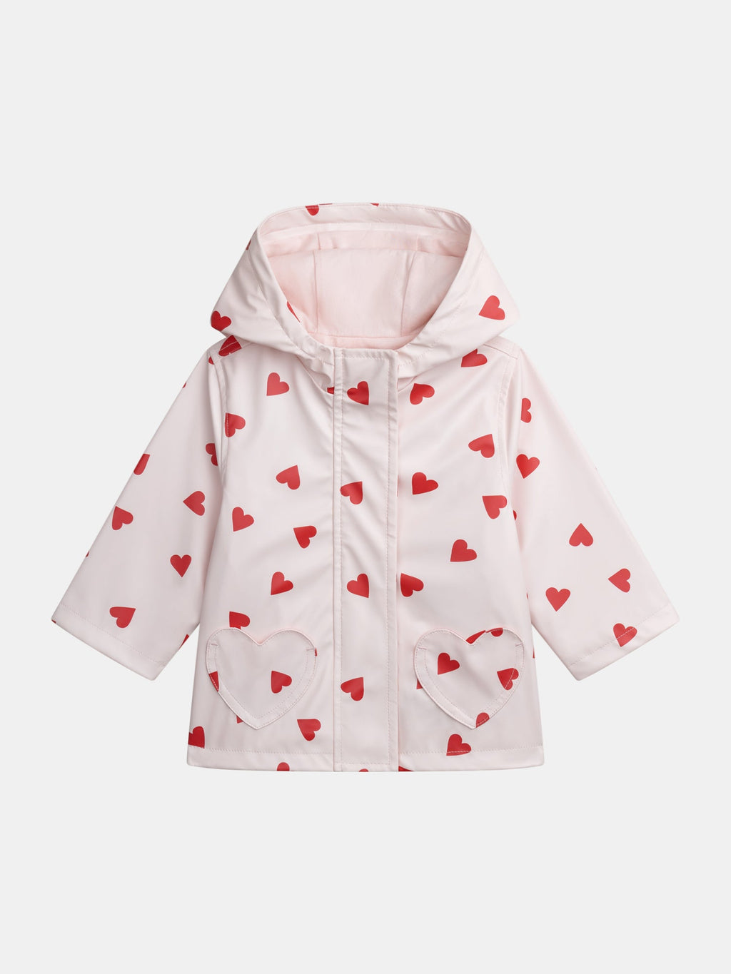 Imperméable rose imprimé cœurs pour bébé fille - 1