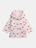 Imperméable rose imprimé cœurs pour bébé fille - 1