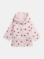 Imperméable rose imprimé cœurs pour bébé fille - 1