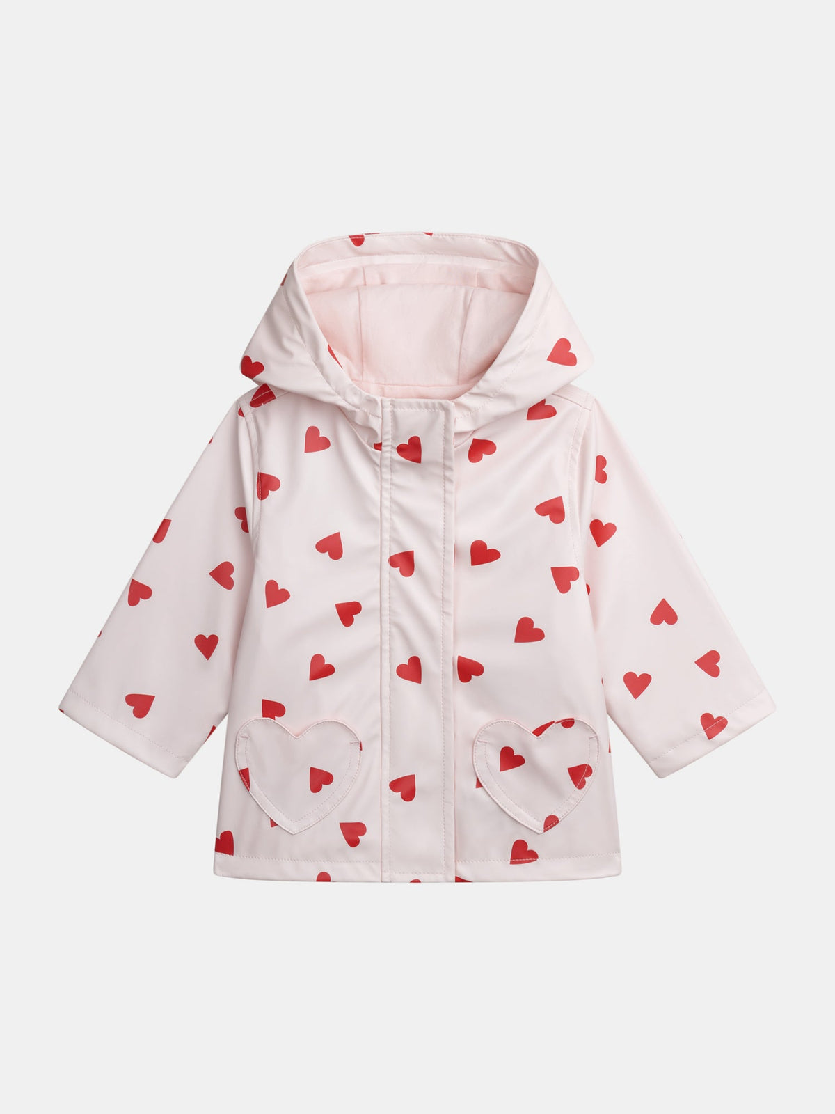 Imperméable rose imprimé cœurs pour bébé fille - 1
