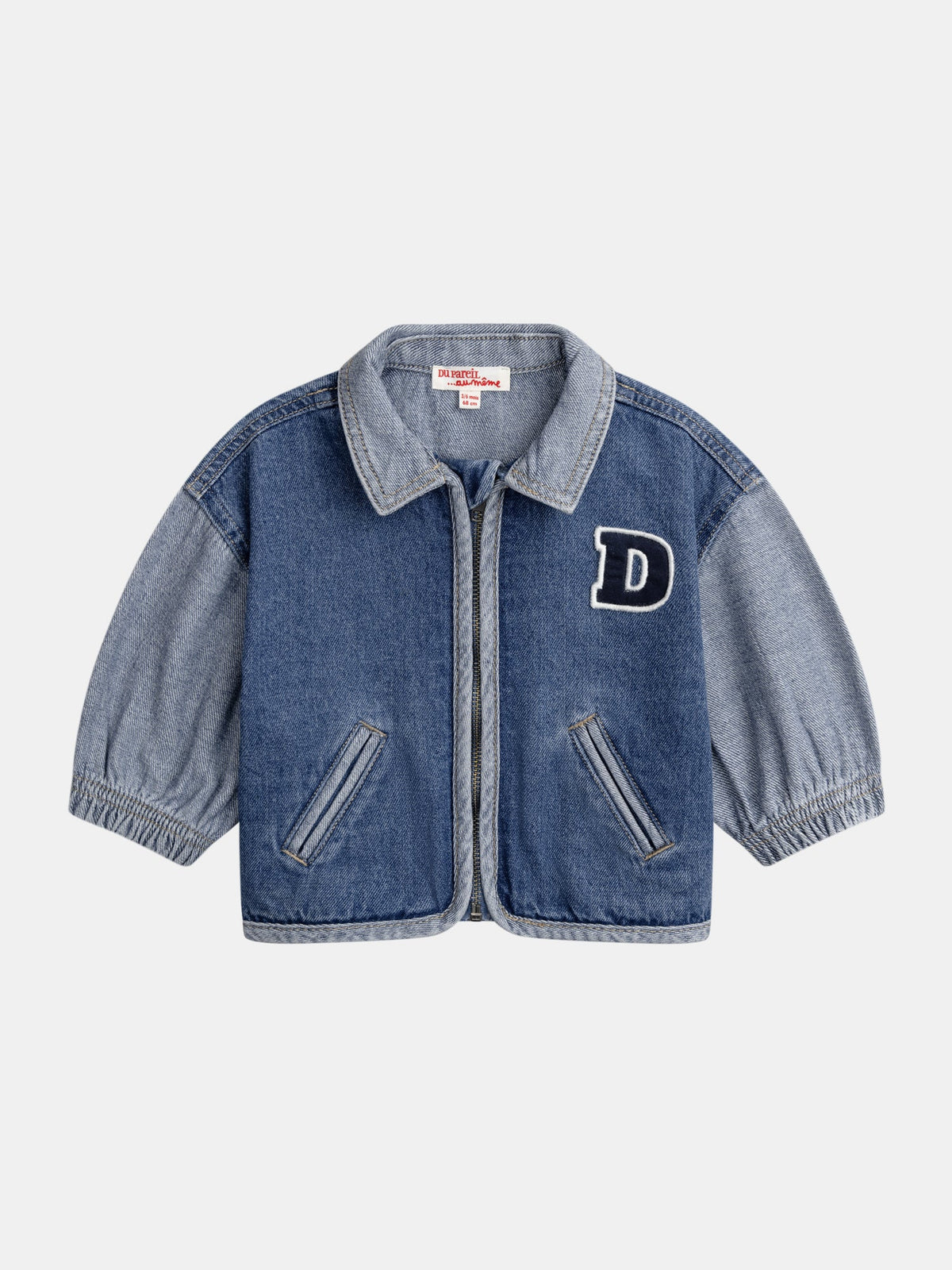 Bomber en denim avec patch "D" pour bébé garçon - 1