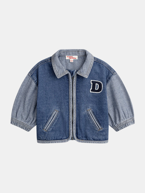 Bomber en denim avec patch "D" pour bébé garçon - 1