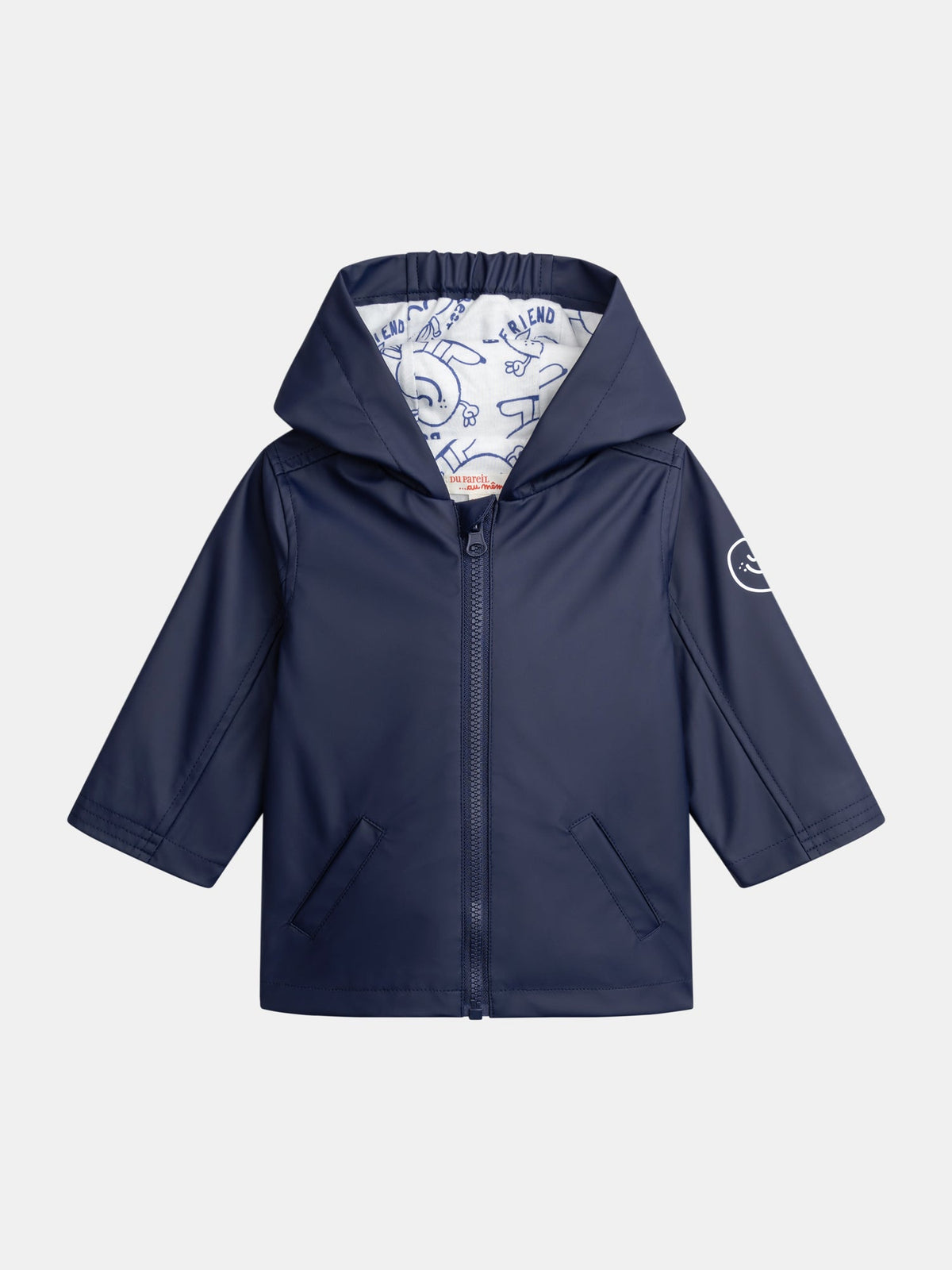 Imperméable bleu nuit à petites oreilles pour bébé garçon - 1