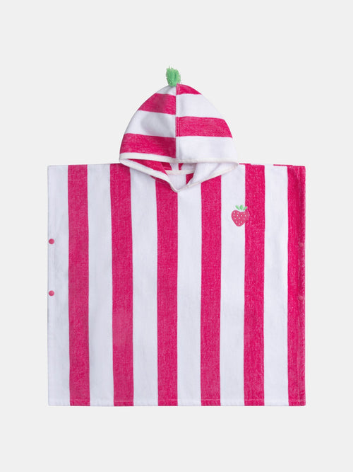Cape de bain à rayures pour bébé fille - 1
