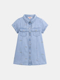 Robe en denim bleu clair et imprimé arc en ciel pour fille - 1