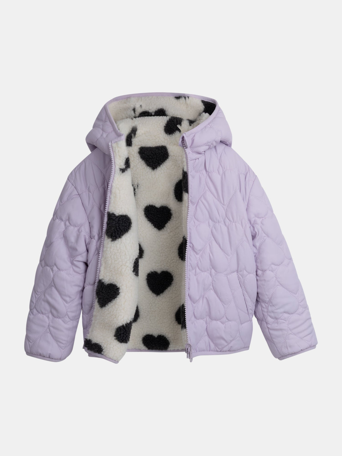 Blouson réversible imprimé coeur pour fille - 1