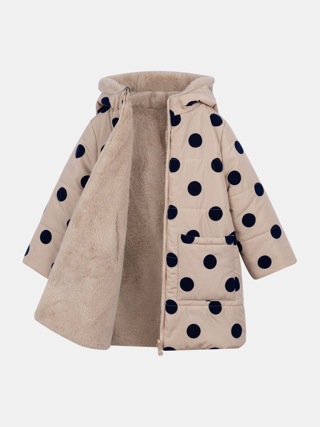 Parka réversible a pois pour fille - 1