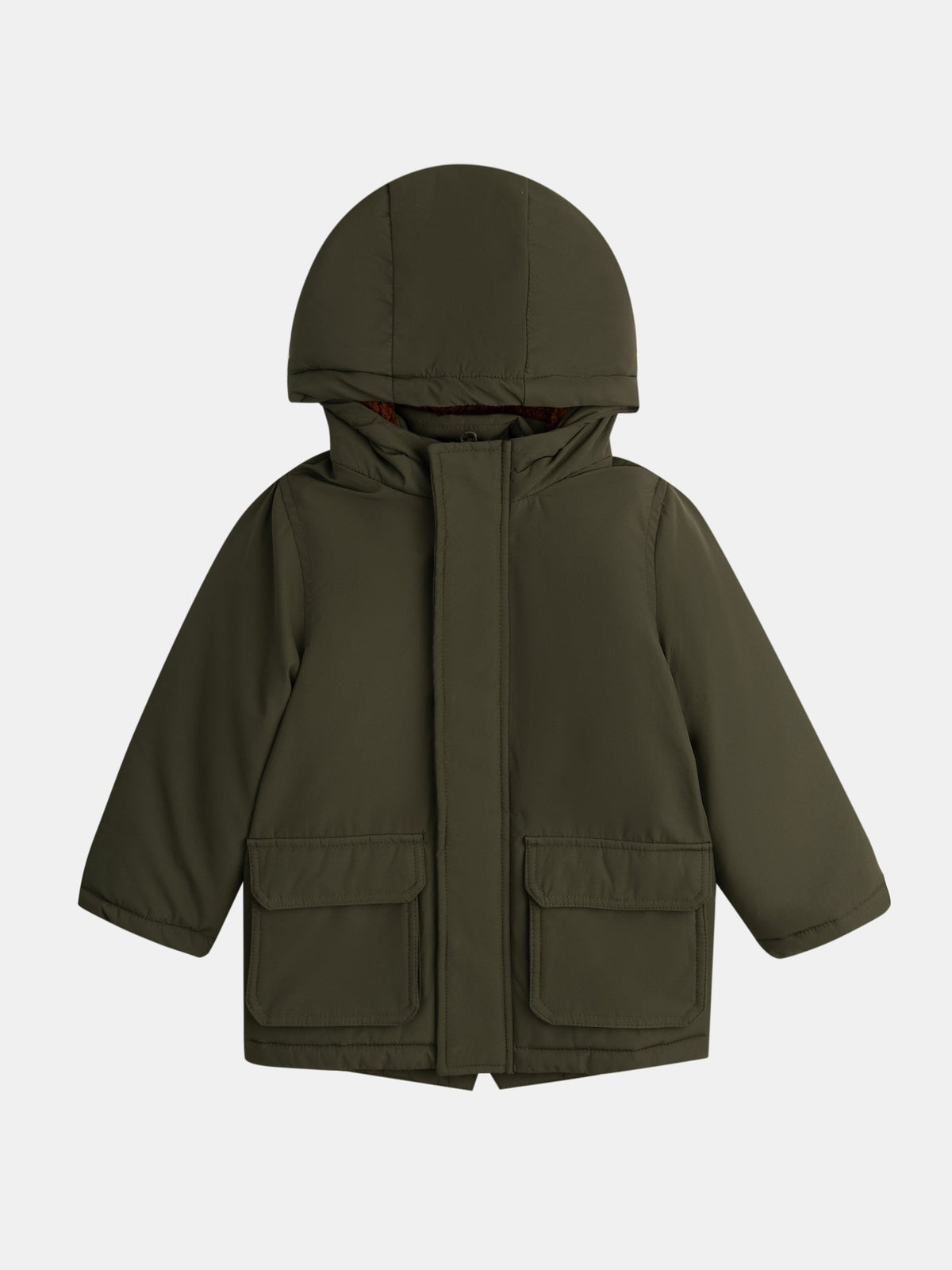 Parka verte doublée sherpa pour garçon - 1