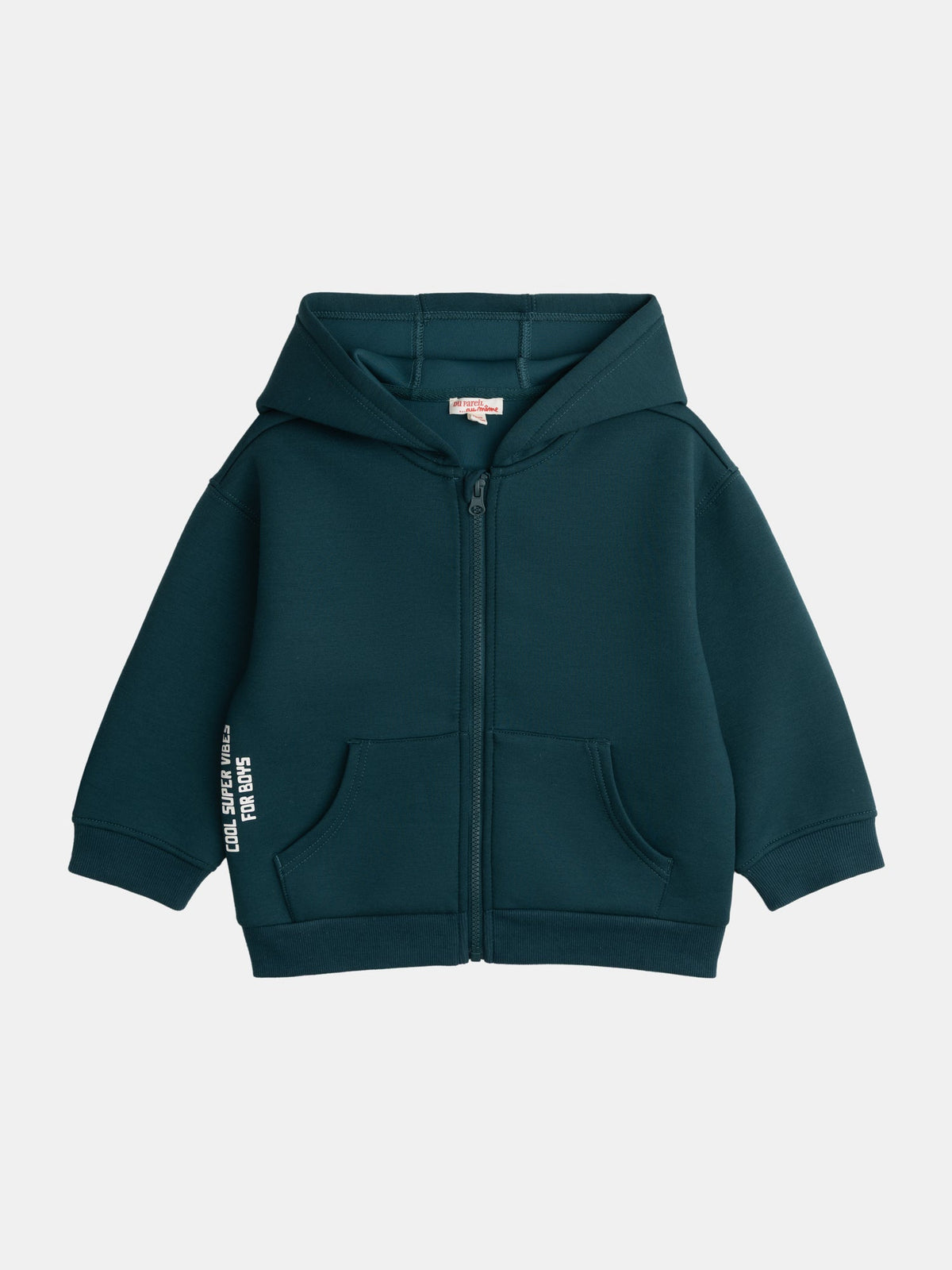 Haut de jogging vert sombre à capuche pour garçon - 1