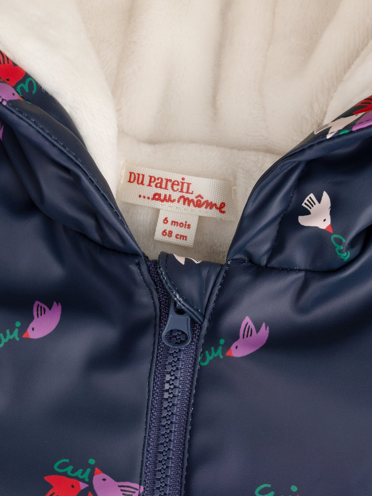 Imperméable doublé en peluche à motif oiseaux pour bébé fille - 2