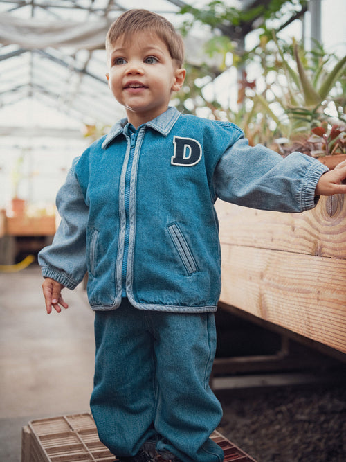 Bomber en denim avec patch "D" pour bébé garçon - 2