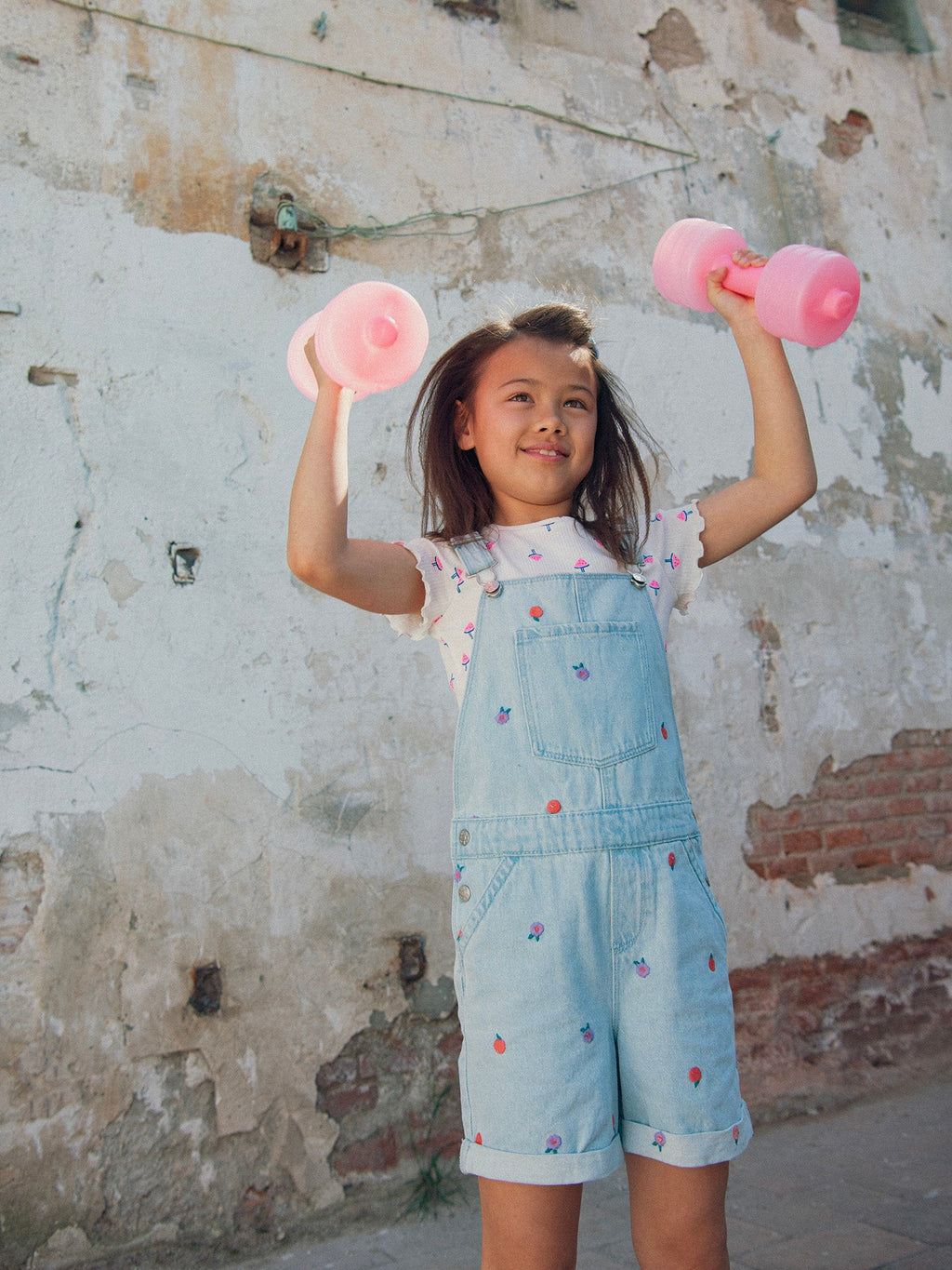 Salopette en denim brodé pour fille - 2