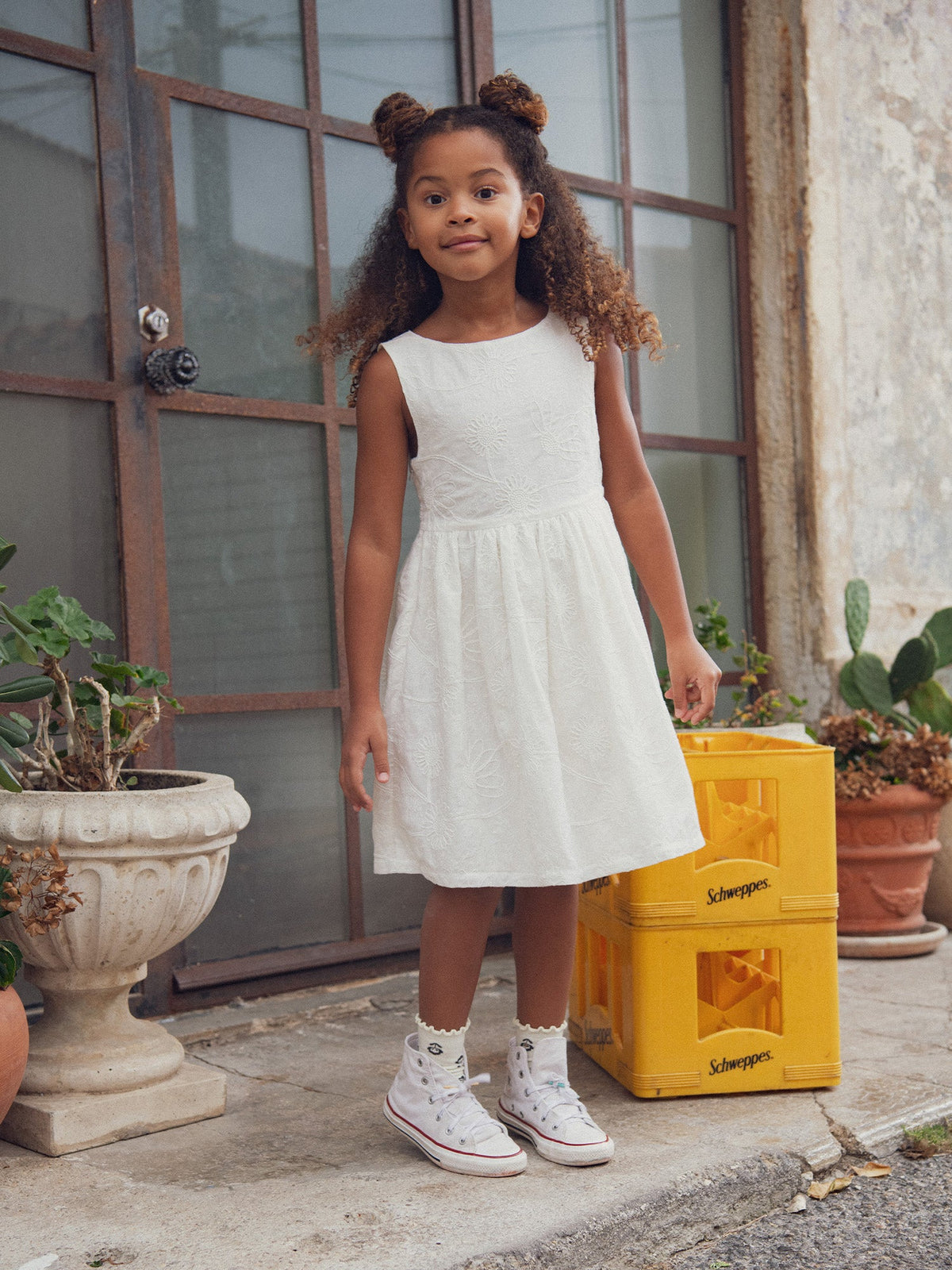 Robe écrue découpe cœur pour fille - 2
