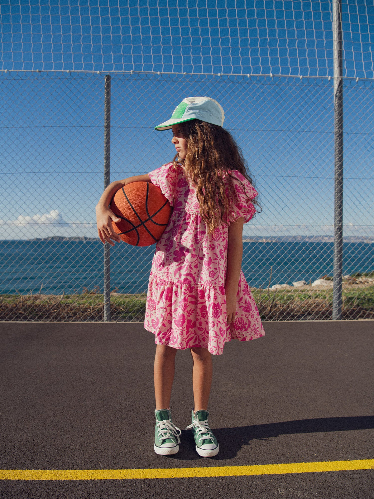 Robe rose à imprimé floral pour fille - 2